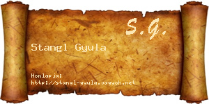Stangl Gyula névjegykártya